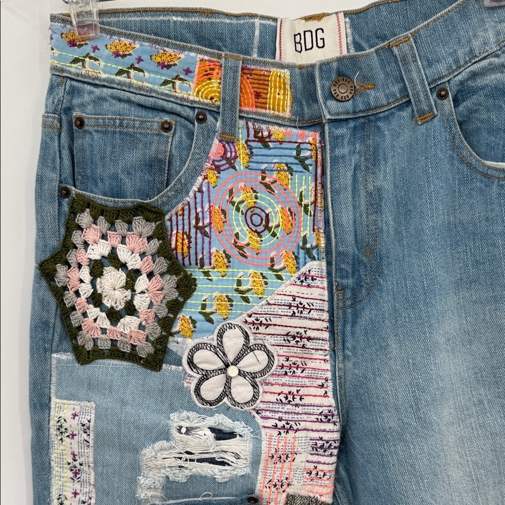 BDG Colorful Patchwork Flare Jeans Size 26 Artsy - Picture 2 of 10